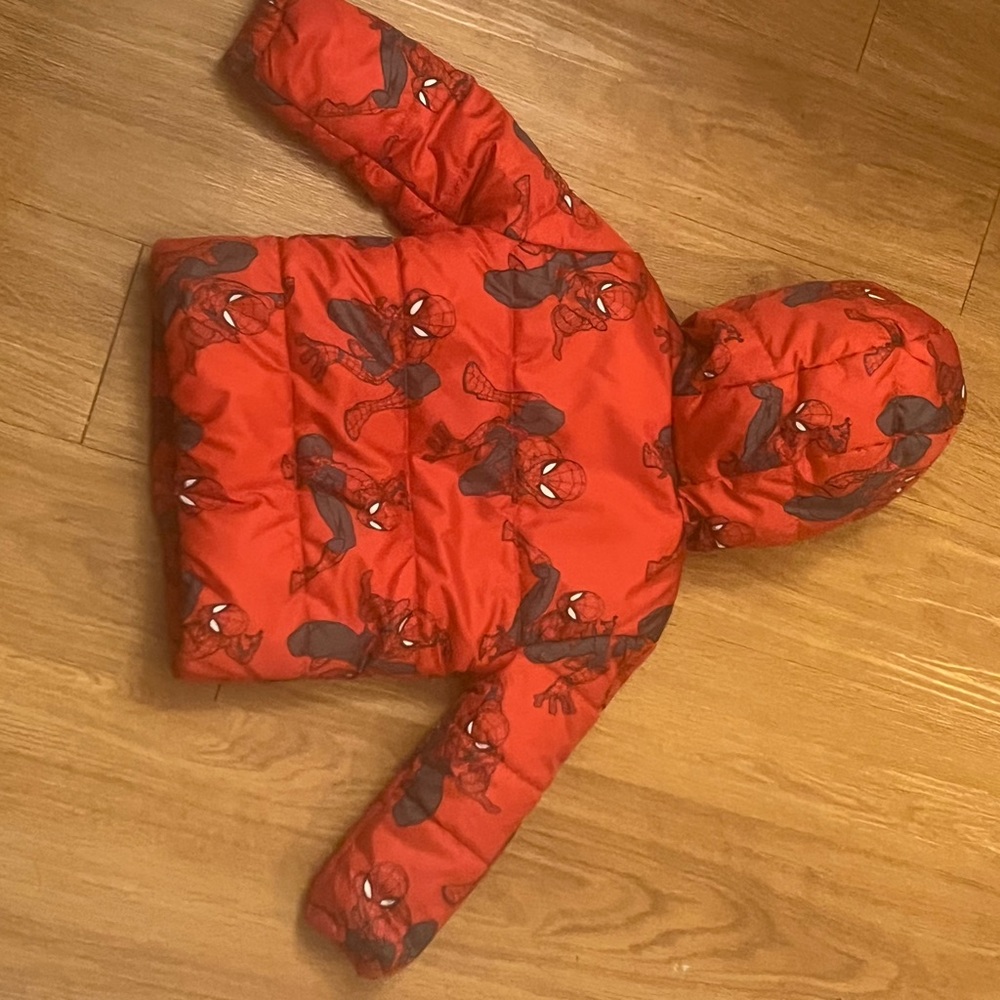 Spiderman Heroic Red Puffer Coat for Kids